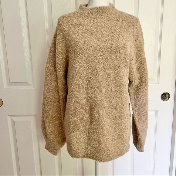 Reformation Sweaters - Reformation Alpaca Linen Blend Ambrose Bouclé Sweater in Ginger Large MSRP $228